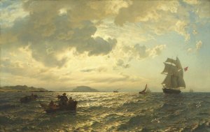 Fresh Breeze on the Norwegian Coast by Hans Gude Oil Painting