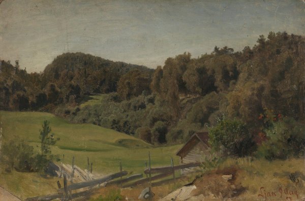 Landscape at Ljan  by Hans Gude - Hand-Painted Oil Painting Reproduction