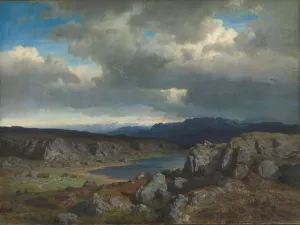 Norwegian Highlands by Hans Gude Oil Painting