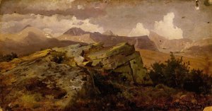 Norwegian Highlands by Hans Gude Oil Painting