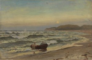 Storm at Rugen by Hans Gude Oil Painting