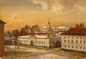 The Riding School at Akershus Castle by Hans Gude Oil Painting