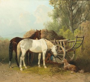 Rast Des Hirtenjungen by Hans Haag Oil Painting
