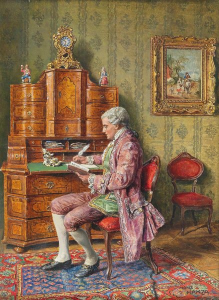 The Art Lover by Hans Hamza - Hand-Painted Oil Painting Reproduction