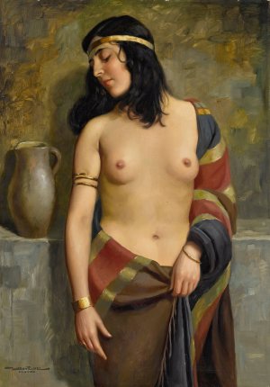 Draped Beauty by Hans Hassenteufel Oil Painting