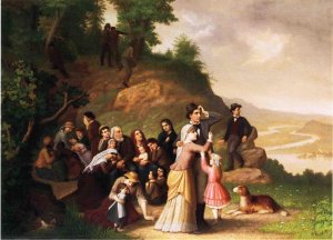 Harper's Ferry (also known as The Waiting Crowd) by Hans Heinrich Bebie Oil Painting