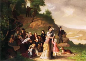 Harper's Ferry (also known as The Waiting Crowd) by Hans Heinrich Bebie Oil Painting