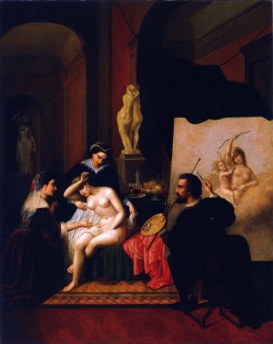Van Dyke in His Studio by Hans Heinrich Bebie Oil Painting