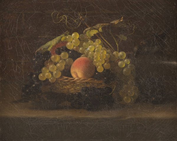 Fruit still life with sparrows  by Hans Heinrich Jurgen Brandes - Hand-Painted Oil Painting Reproduction