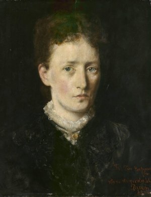 Portrait of Karen Marie Baetzmann by Hans Heyerdahl Oil Painting