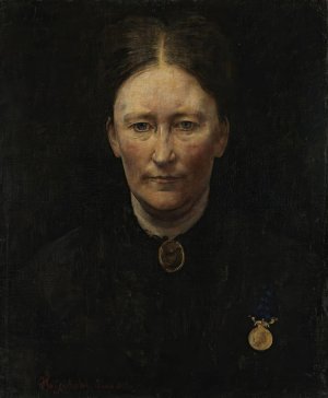 Portrait of the Actress Laura Gundersen by Hans Heyerdahl Oil Painting