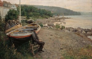 View from asgardstrand by Hans Heyerdahl Oil Painting