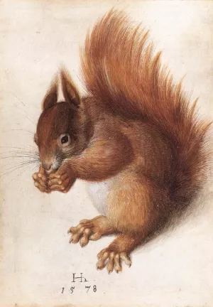 Squirrel by Hans Hoffmann - Oil Painting Reproduction