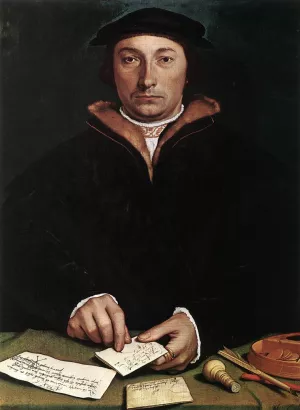 Portrait of Dirk Tybis Oil painting by Hans Holbein