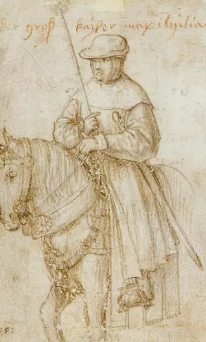 Emperor Maximilian on Horseback by Hans Holbein The Elder Oil Painting