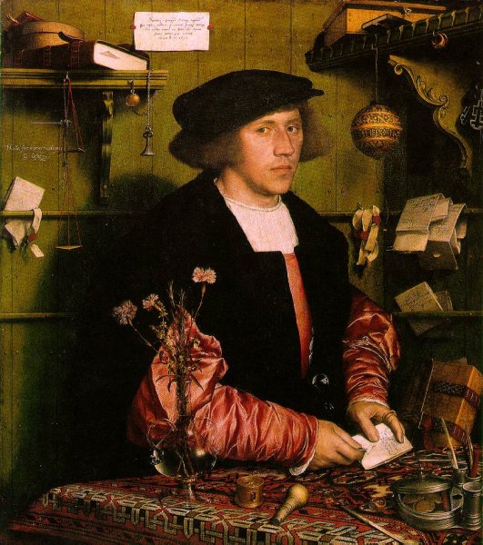 Georg Gisze, a German Merchant in London by Hans Holbein The Elder - Hand-Painted Oil Painting Reproduction