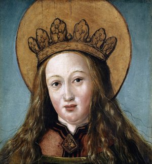 Head Of A Female Saint by Hans Holbein The Elder Oil Painting