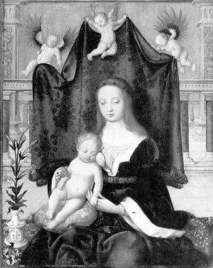 Maria mit dem Schlafenden Christuskind by Hans Holbein The Elder Oil Painting