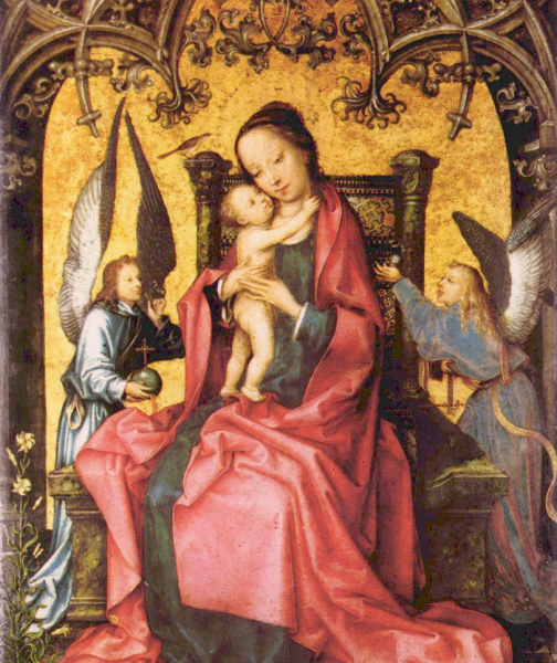 Maria wird von Engeln Gekront  by Hans Holbein The Elder - Hand-Painted Oil Painting Reproduction