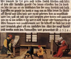 Signboard for a Schoolmaster by Hans Holbein The Elder Oil Painting