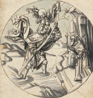 St. Christophorus by Hans Holbein The Elder Oil Painting