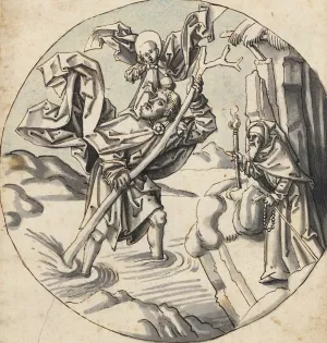 St. Christophorus by Hans Holbein The Elder Oil Painting