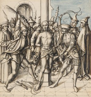 The Flagellation of Christ by Hans Holbein The Elder Oil Painting