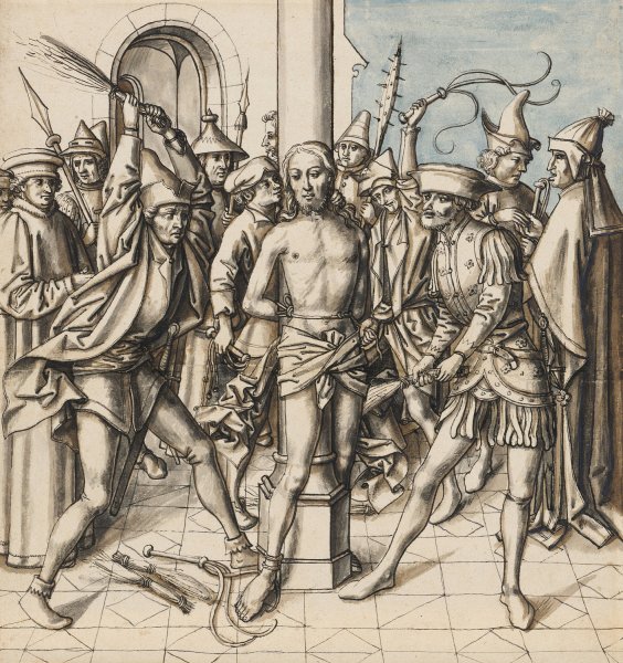 The Flagellation of Christ  by Hans Holbein The Elder - Hand-Painted Oil Painting Reproduction