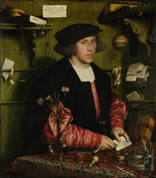 The Merchant Georg Gisze  by Hans Holbein The Elder - Hand-Painted Oil Painting Reproduction