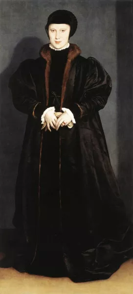 Christina of Denmark, Ducchess of Milan Oil painting by Hans Holbein The Younger