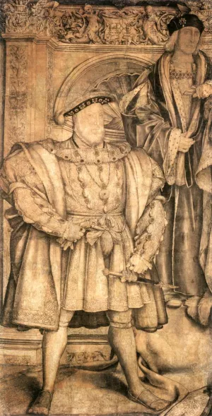 Henry VIII and Henry VII by Hans Holbein The Younger Oil Painting