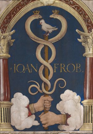 Impresa of the Basel Book Printer Johann Froben by Hans Holbein The Younger Oil Painting
