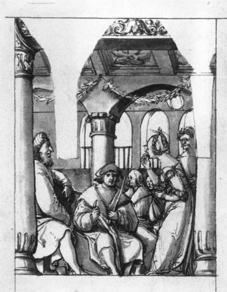 Main Product Photo of Leaina Before the Judges Painting by Hans Holbein The Younger