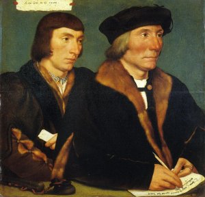Portrait of Sir Thomas Godsalve and His Son John by Hans Holbein The Younger Oil Painting