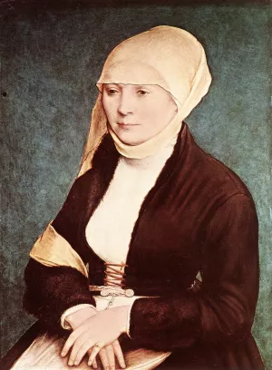 Presumed Portrait of the Artist's Wife by Hans Holbein The Younger Oil Painting