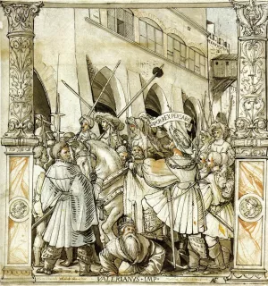 The Humiliation of the Emperor Valerian by the Persian King Sapor Oil painting by Hans Holbein The Younger