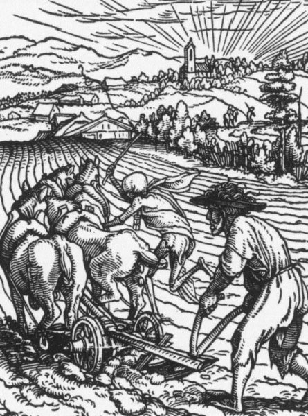 Main Product Photo of The Plowman from Dance of Death Painting by Hans Holbein The Younger