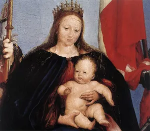 The Solothurn Madonna Detail by Hans Holbein The Younger - Oil Painting Reproduction
