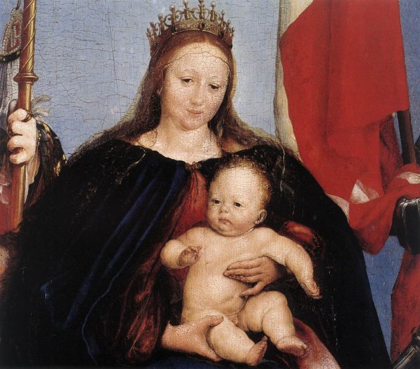 The Solothurn Madonna Detail by Hans Holbein The Younger - Hand-Painted Oil Painting Reproduction