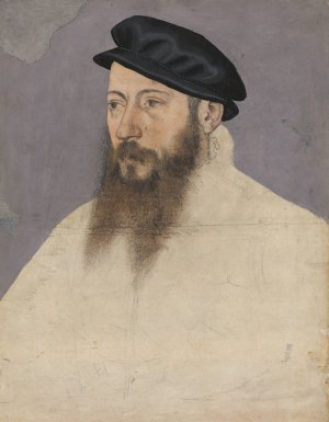 Bildnis eines Mannes mit schwarzem Barett by Hans Hug Kluber Oil Painting