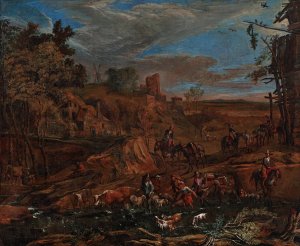 Herbstlandschaft by Hans Johann Baptist Graf Oil Painting