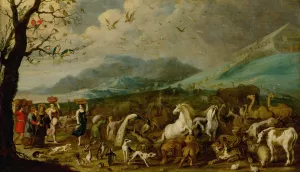 Entry Into Noah's Ark by Hans Jordaens III Oil Painting