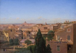 A View of Rome Seen from the Artist's Dwelling by Hans Jorgen Hammer Oil Painting