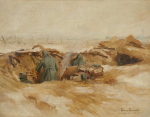 Schutzengraben by Hans Larwin Oil Painting