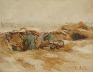 Schutzengraben by Hans Larwin Oil Painting