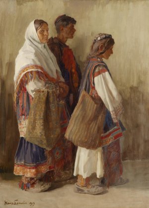 Slowakische Bauern by Hans Larwin Oil Painting
