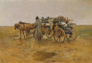 Verwundetentransport by Hans Larwin Oil Painting