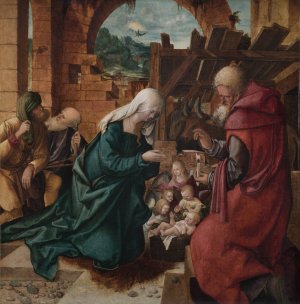 Adoration of the Shepherds by Hans Leonhard Schaufelein Oil Painting