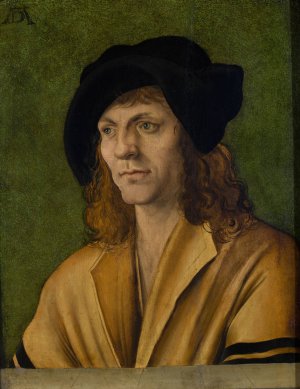 Portrait of a man in a yellow jacket by Hans Leonhard Schaufelein Oil Painting