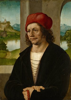 Portrait of a Man with Red Cap by Hans Leonhard Schaufelein Oil Painting